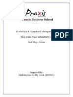 Pra Is Business School: Production & Operations Management-II Mid-Term Paper Submitted To:-Prof. Rajiv Misra