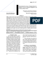 Dimensional Accuracy of Impression Tec-Hniques For The Endosteal Implants (An in Vitro Study) : Part I