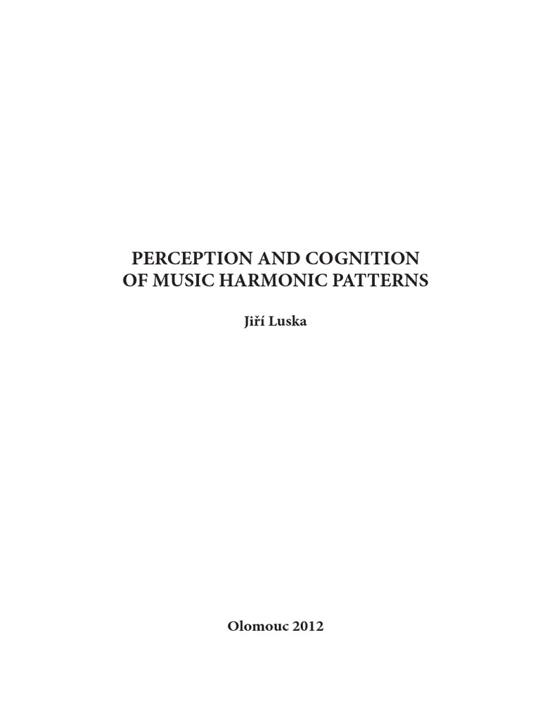 IVHK Perception and Cognition of Music Harmonic Patterns Texty PDF ...