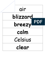 Weather Watchers Vocabulary Cards