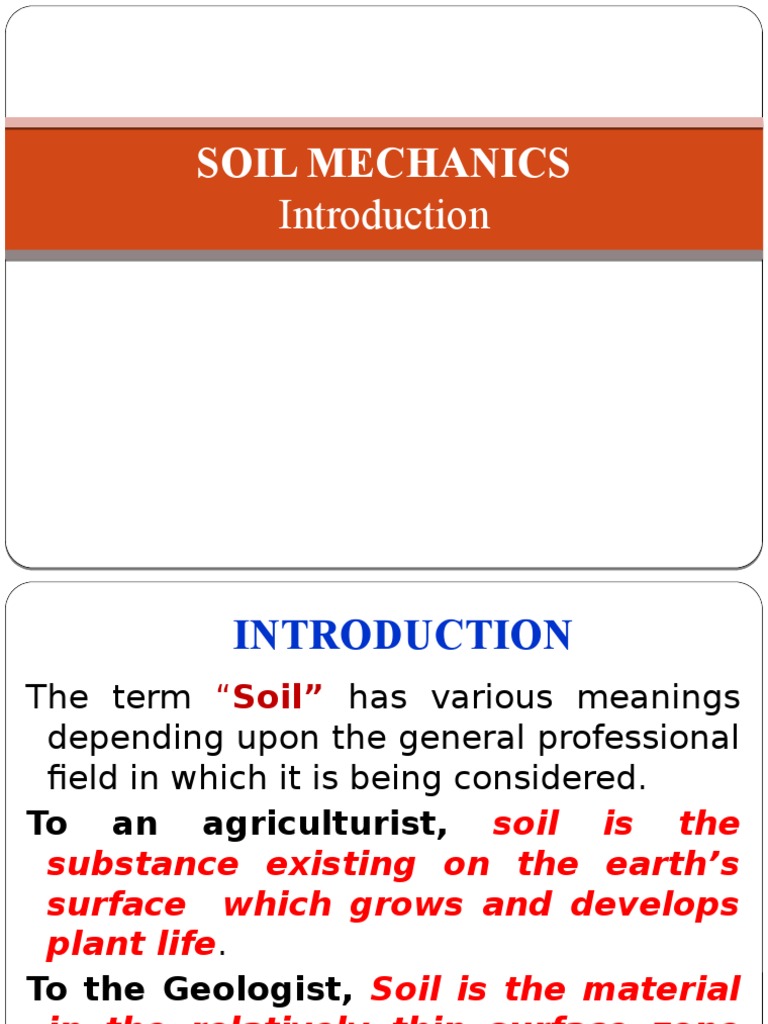 Introduction to Soil Mechanics | PDF | Weathering | Soil