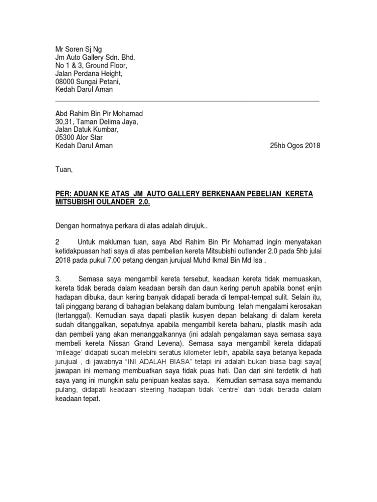 Contoh Surat Aduan Menjual Barang Di Luar Sekolah