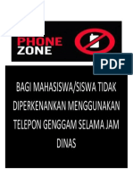 Bagi Mahasiswa/Siswa Tidak Diperkenankan Menggunakan Telepon Genggam Selama Jam Dinas