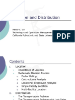 Location and Distribution: Henry C. Co Technology and Operations Management, California Polytechnic and State University
