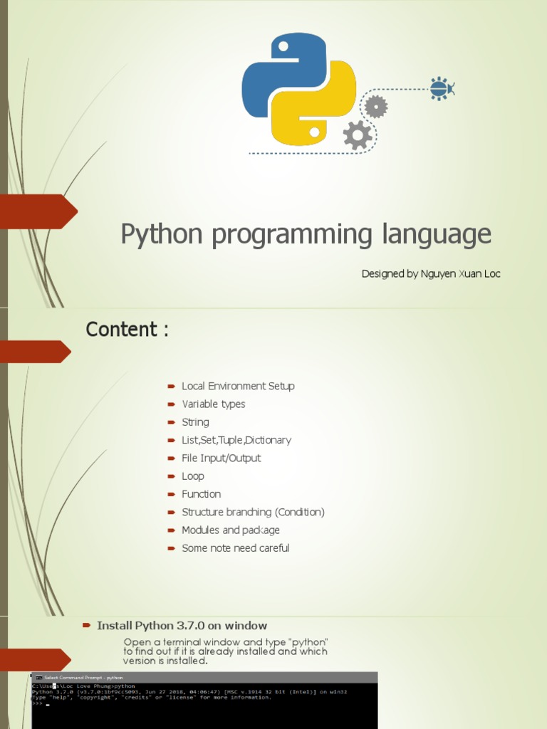 Python Programming Language: Designed by Nguyen Xuan Loc | PDF ...