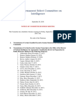 House Intelligence Committee list of interview transcripts