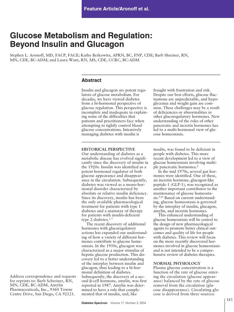 Multi-Hormonal Glucose Regulation Insights | PDF | Insulin | Diabetes ...