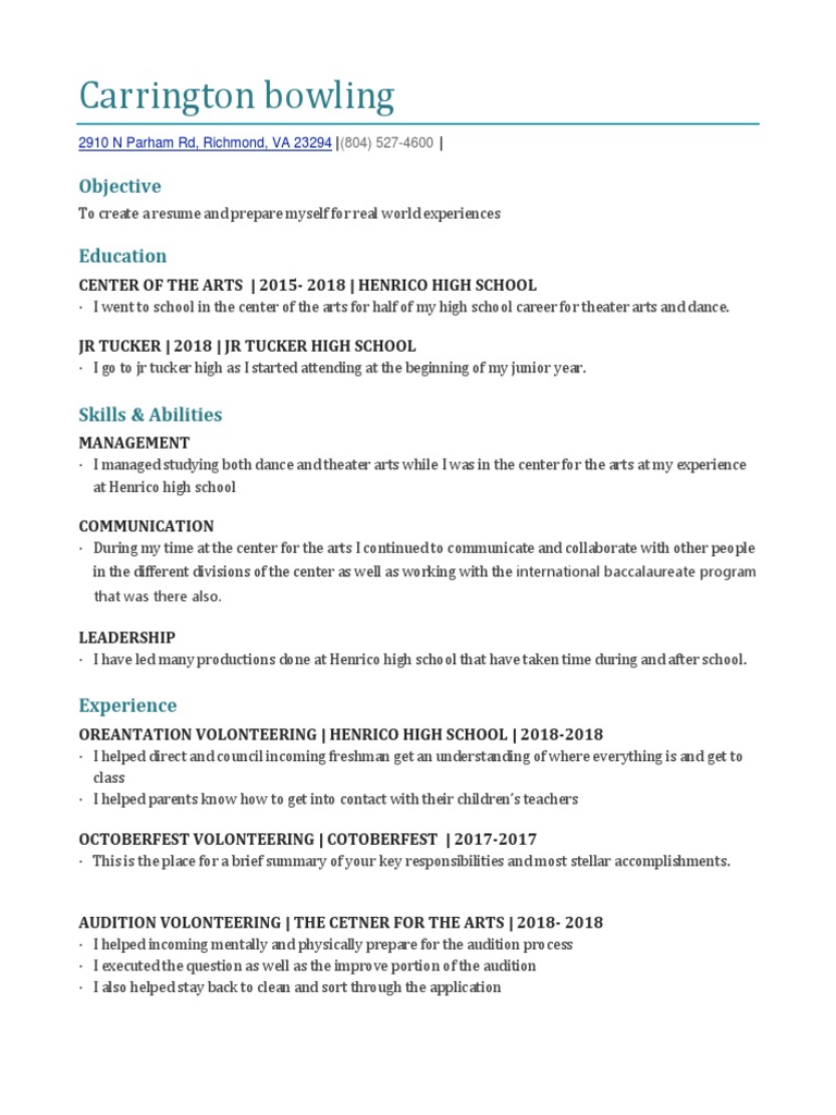 Resume Carrington Bowling PDF