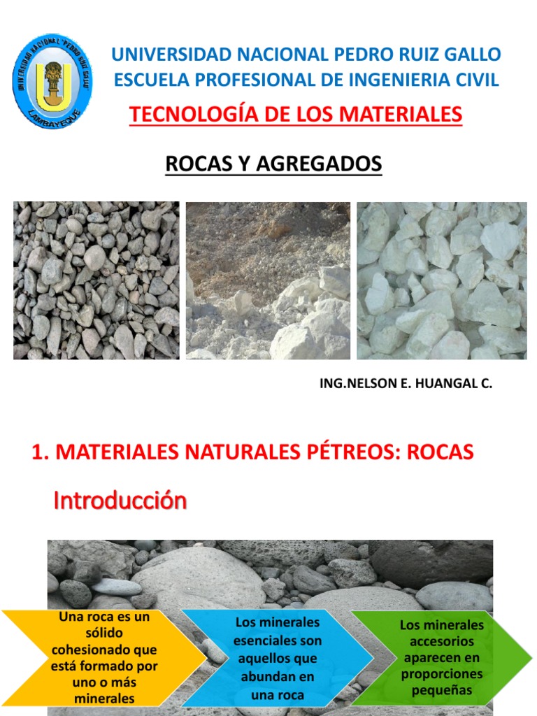 Tipos de Rocas y Agregados en Ingeniería | PDF | Roca (geología) | Hormigón