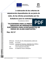 Informe de Valoración de Los Criterios de Adjudicación - Pliego Región de Murcia