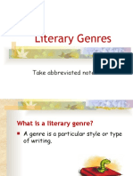 Literary Genres: Take Abbreviated Notes