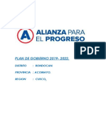 Plan de Gobierno Rondocan 2019 - 2022.