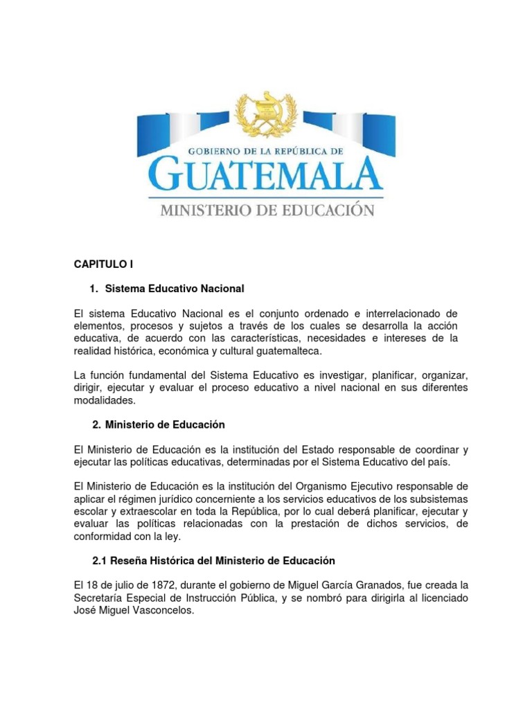 Ministerio de Educación Guatemala Institución