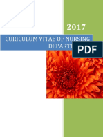 Curiculum Vitae of Nursing Departement