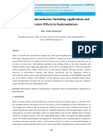 Review On Semiconductors Including Applications and Temperature Effects in Semiconductors