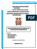 Tipos de presentación de trabajos de investigación monográficos