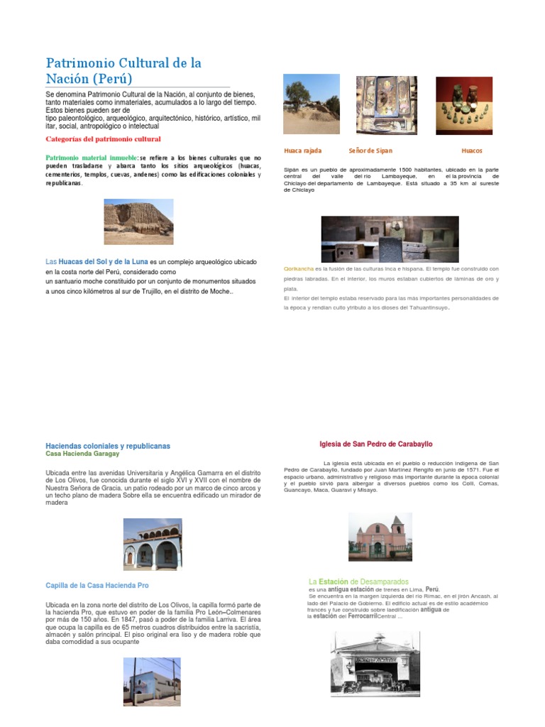 Patrimonio Cultural Del Peru | PDF | Cultura (general)