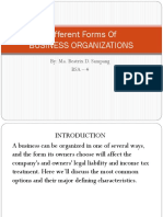 Different Forms of Business Organizations: By: Ma. Beatrix D. Sampang Bsa - 4