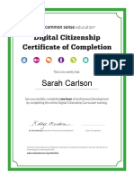 Digital Citizenship Certificate of Completion Final