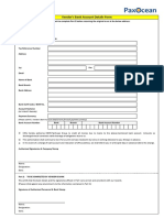 Vendor'S Bank Account Details Form: Ddw-Paxocean Group