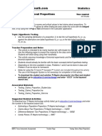 Statistics Testing Claims About Proportions: Activity Overview