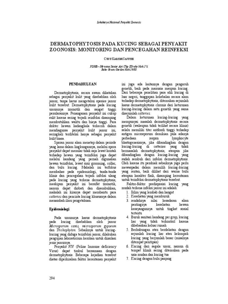 Dermatophytosis Pada Kucing  PDF
