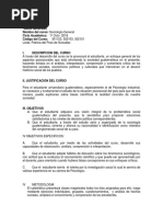 Programa Del Curso de Sociología