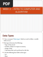 Lecture 2 - Intro to Computer and Algorithm