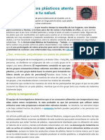 Comer en Platos Plásticos Atenta Contra Tu Salud