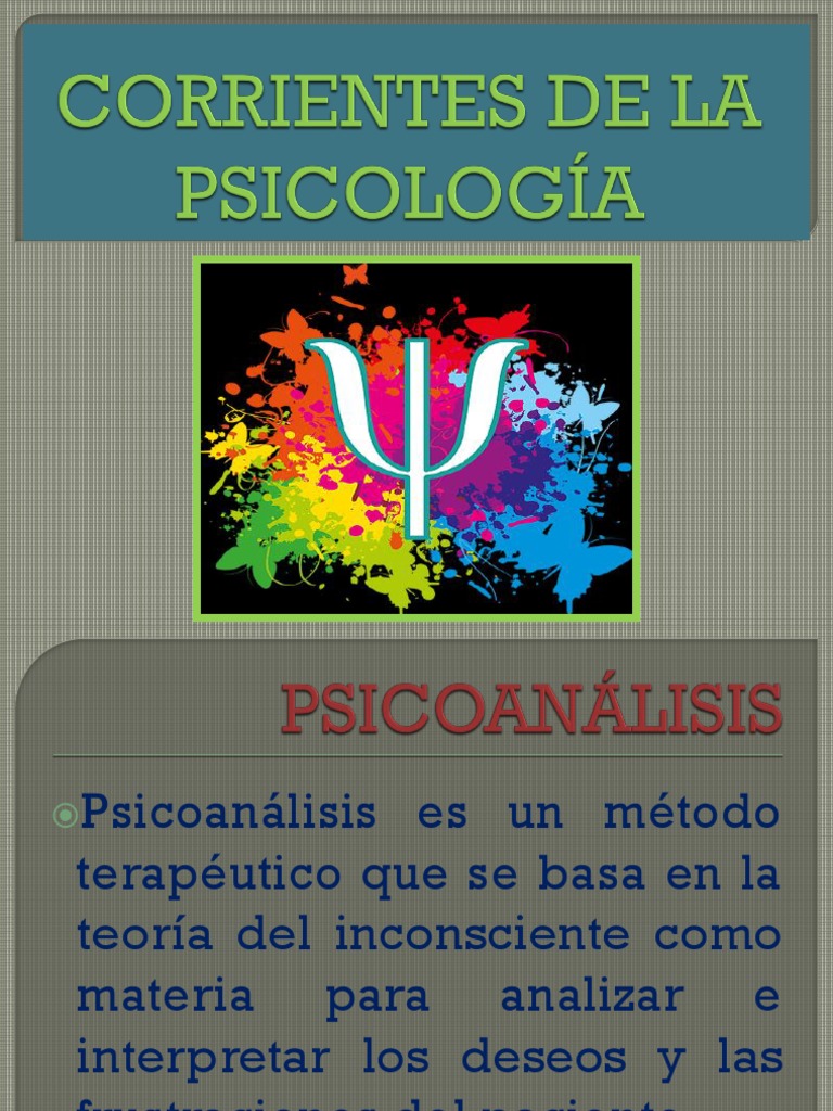 CORRIENTES DE LA PSICOLOGÍA.pptx Psicoanálisis Mente