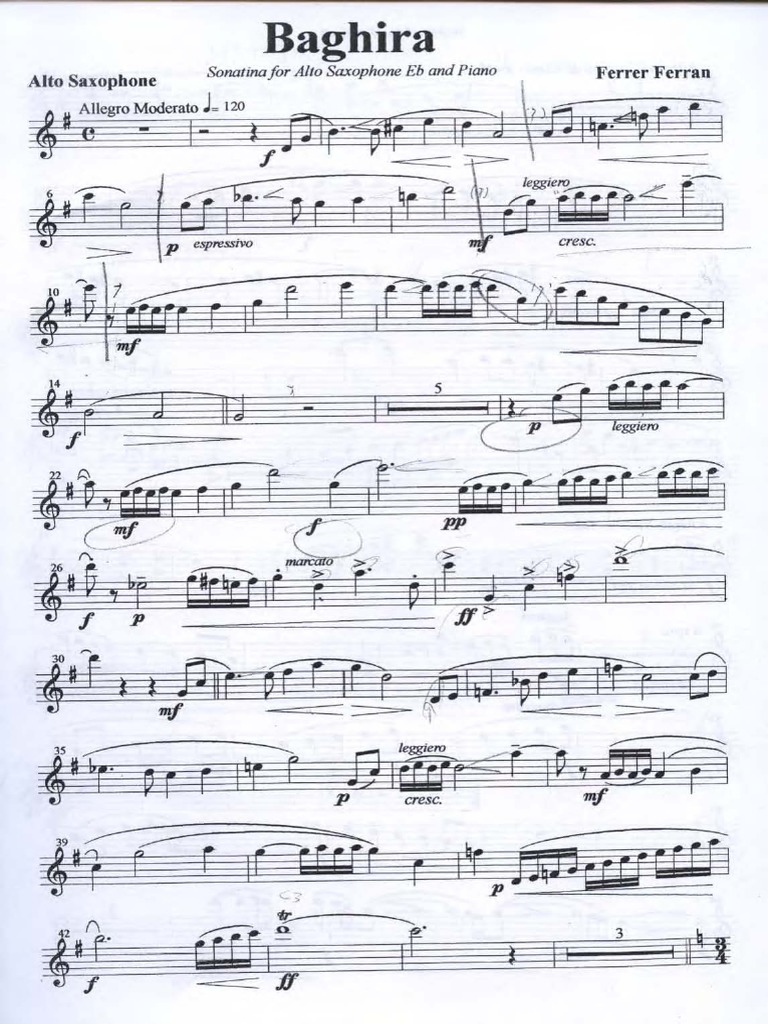 pratique saxo fiche 2 Sheet music for Saxophone alto (Solo)