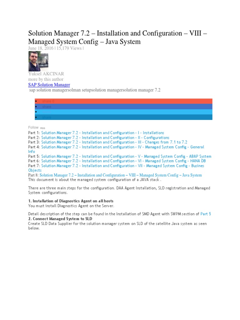 Solution Manager 7.2 - Installation and Configuration - VIII - Managed ...