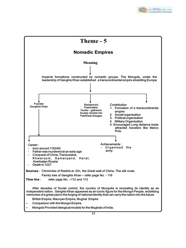 Class 11 Nomadic Empires Overview | PDF | Genghis Khan | Mongol Empire