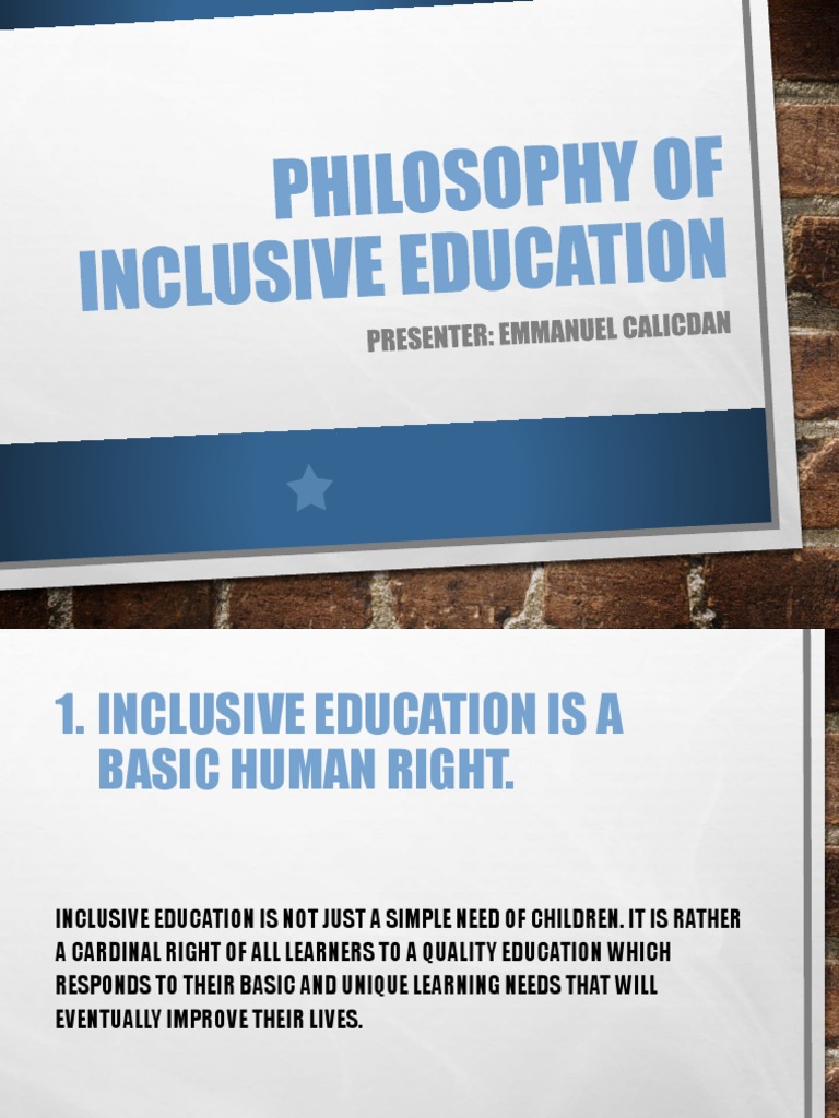 Philosophy of Inclusive Education | PDF