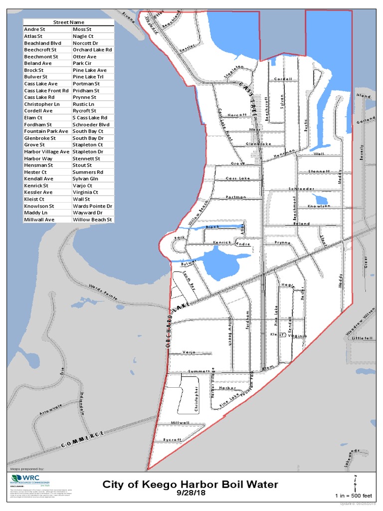 City of Keego Harbor Boil Water L A K E PDF Nature