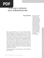 A Educação e a Revolução Social de Martinho Lutero