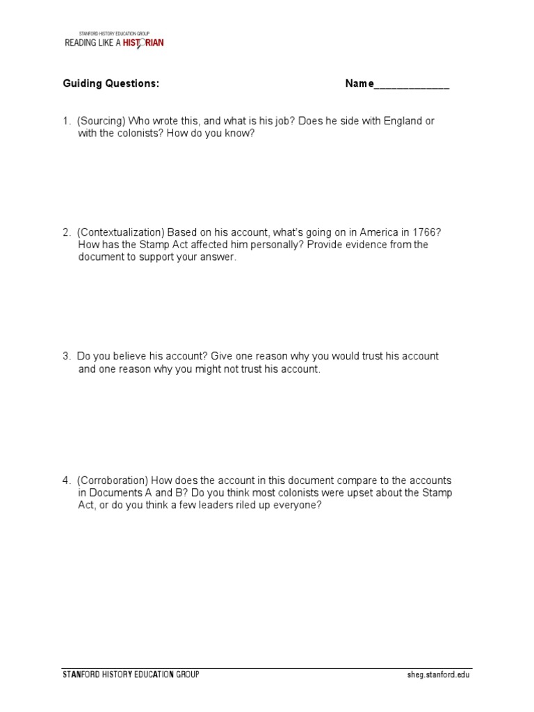 Stamp Act Lesson Plan PDF