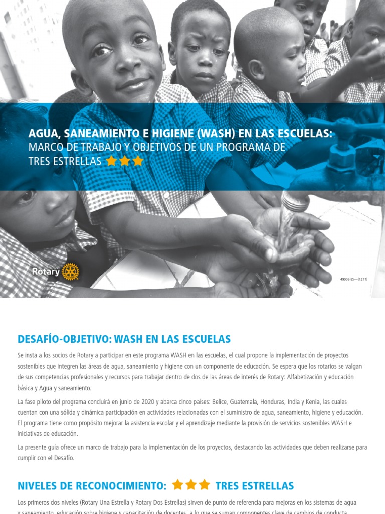 Wash in Schools Framework Es | PDF | Agua | Lavado de manos