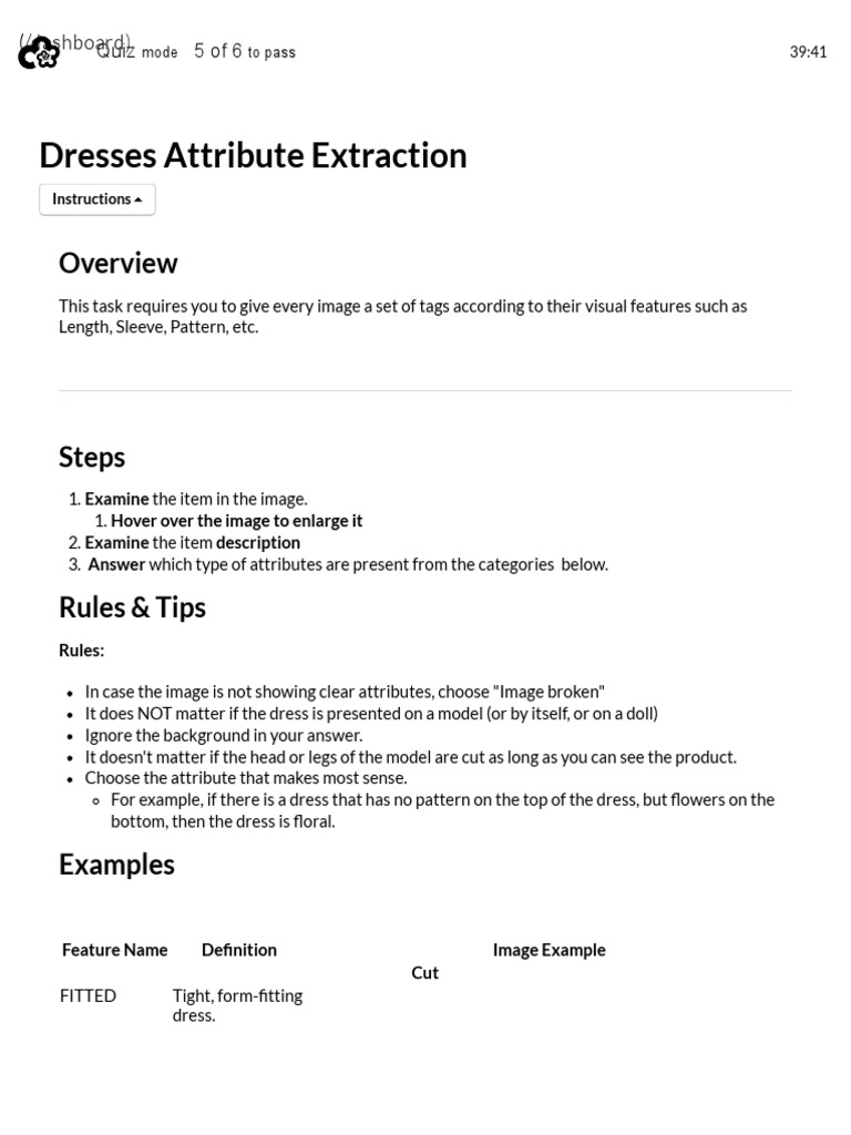 Dresses Attribute Extraction: (/dashboard) | PDF | Dress | Softlines ...