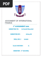 Assignment of International Finance