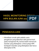 Hasil Monitoring Pokja HPK Bulan April, Mei, Juni 2017