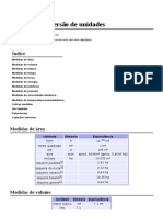 Tabela de Conversões de Unidades Vide Wikipédia