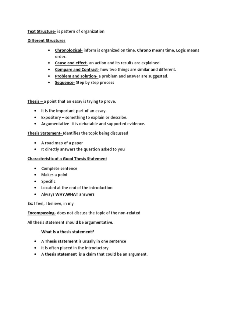 Stating thesis statement of an academic text picture