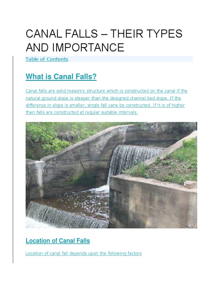 Types of Canal Falls and Their Design | PDF | Slope | Brick