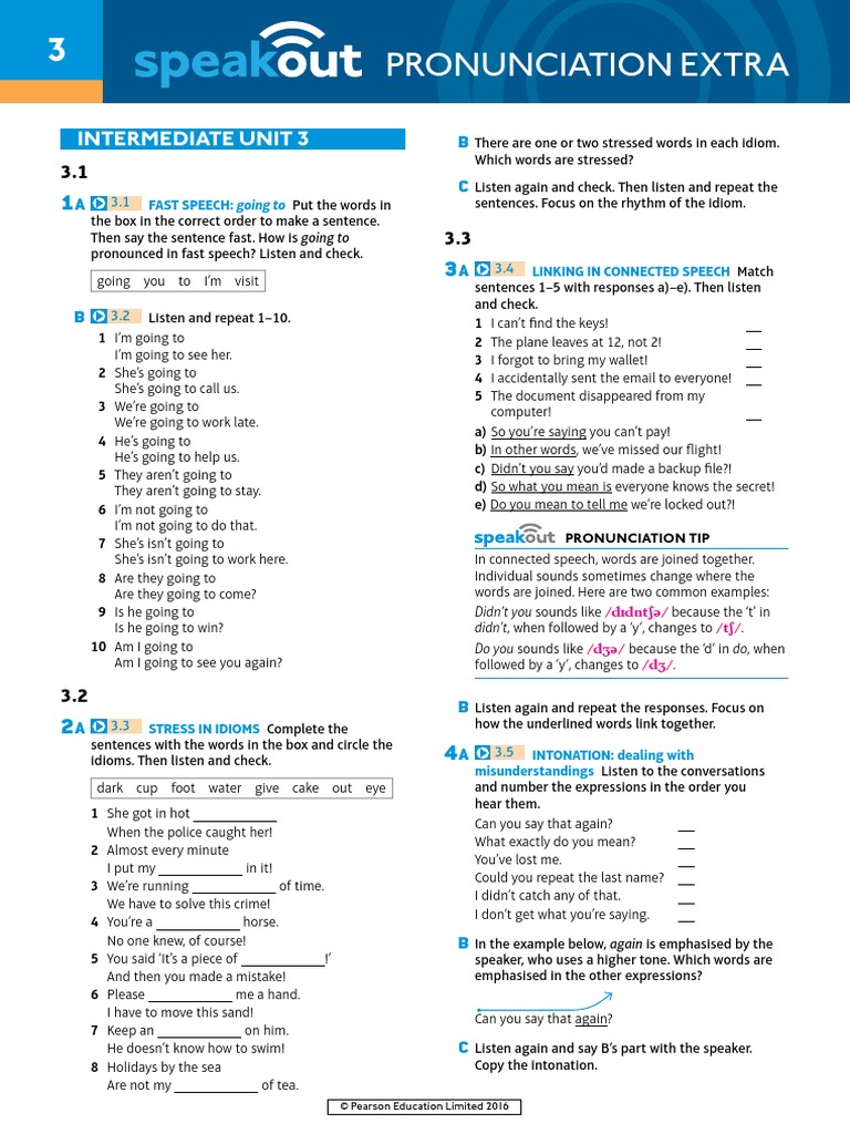 Speakout Pronunciation Extra Intermediate Unit 3 | PDF | Idiom ...