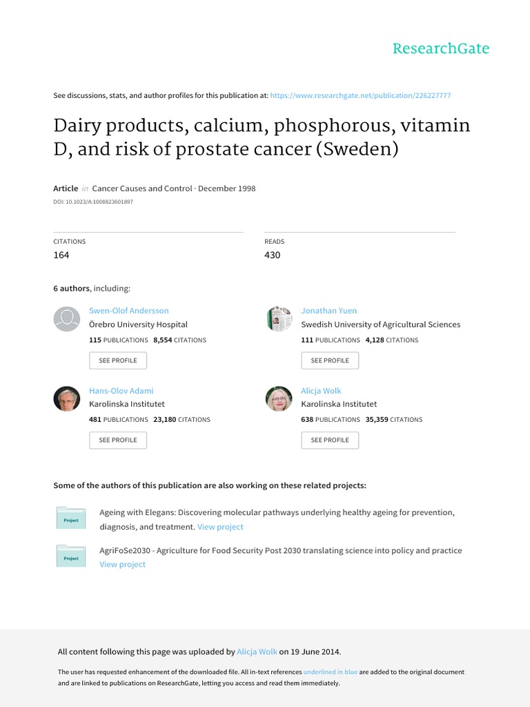 Food Safety PDF Vitamin D Prostate Cancer