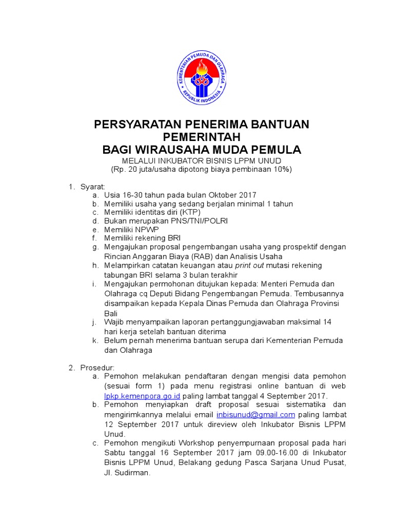 Syarat Dan Sistematika Proposal Wmp 2017 New
