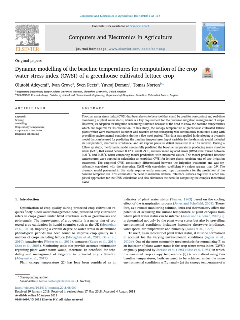 Modelling For Irrigation | PDF | Mathematical Model | Errors And Residuals