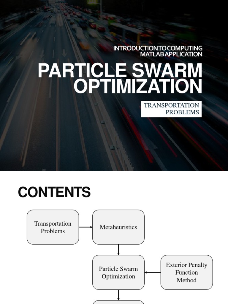 Particle Swarm Optimization For Transportation Problem | PDF ...