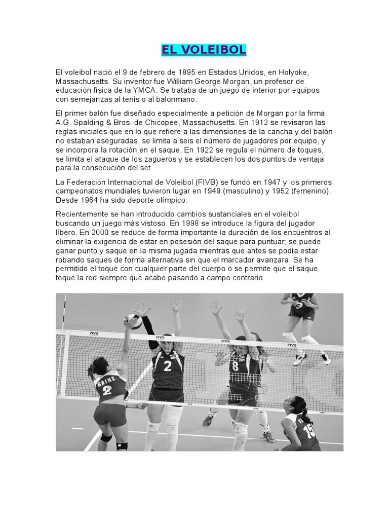 El Voleibol PDF Vóleibol Deportes